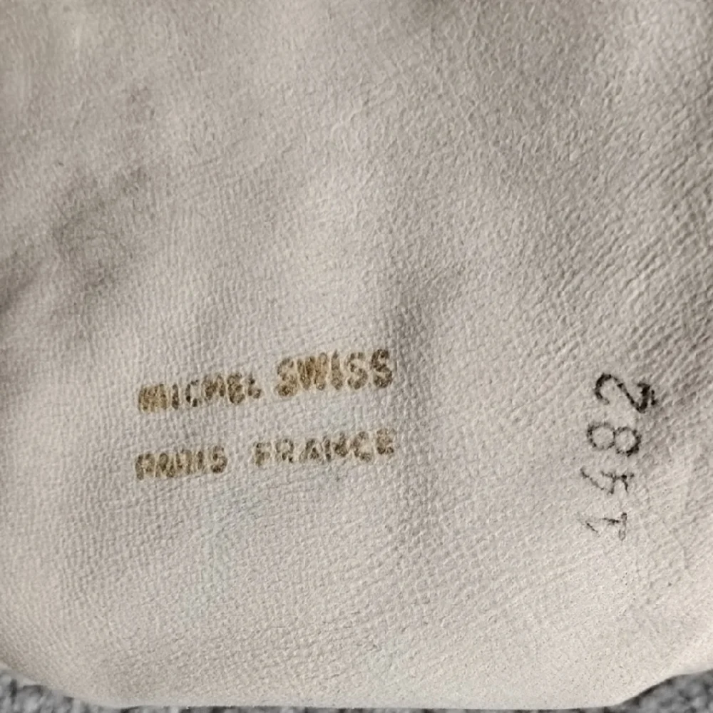 Michel Swiss Black Gloves with Silver Detailing.Made In France